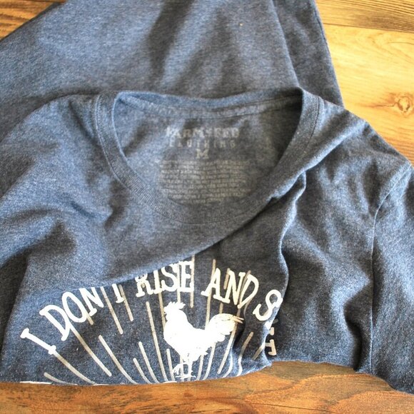 Farm Fed Clothing Blue Gray Tee Tshirt Caffeine Medium - Picture 3 of 3